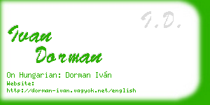 ivan dorman business card